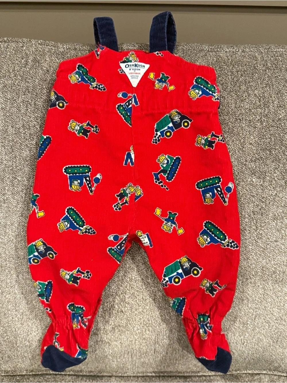 Vintage Oshkosh B’gosh vestbak genuine article red/blue construction overalls